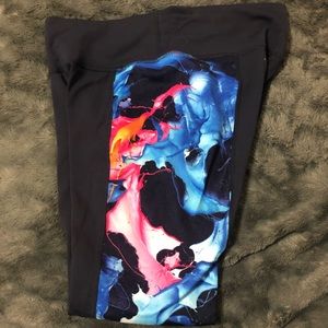 ⚫️Navy Athleta leggings with colorful sides